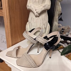 Brand New Linen and Leather Christian Dior Sandals